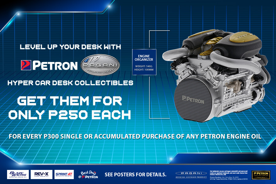 Petron Pagani Hyper Car Engine Organizer Promo (October 16 – November 16, 2019)