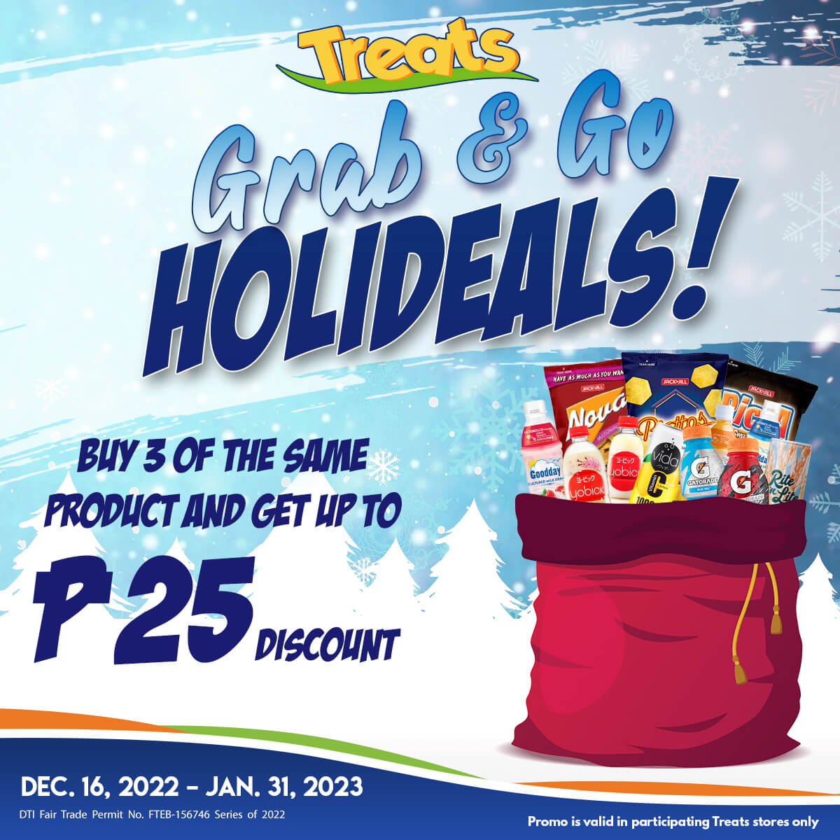 Treats Grab & Go HoliDeals! (December 16, 2022 – January 31, 2023)